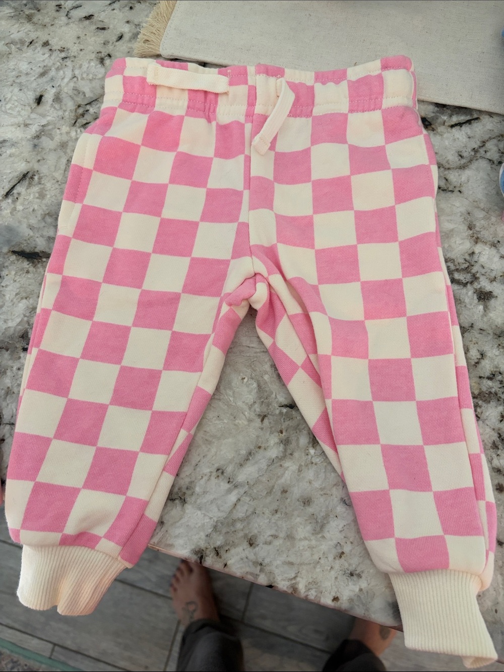 Grayson Threads Pink and Cream Checkerboard Kids Pajama Bottoms